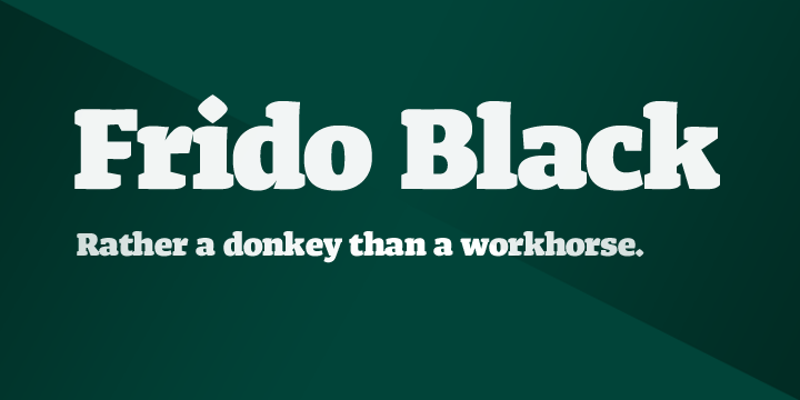 Frido Black is a strong and friendly typeface for big sizes.