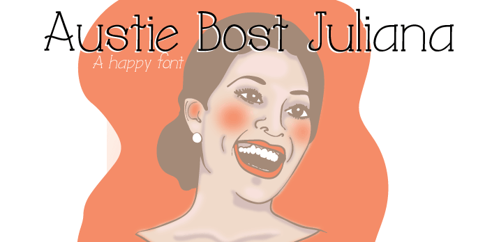 Austie Bost Juliana is a balanced design, but with fun letter tilts.