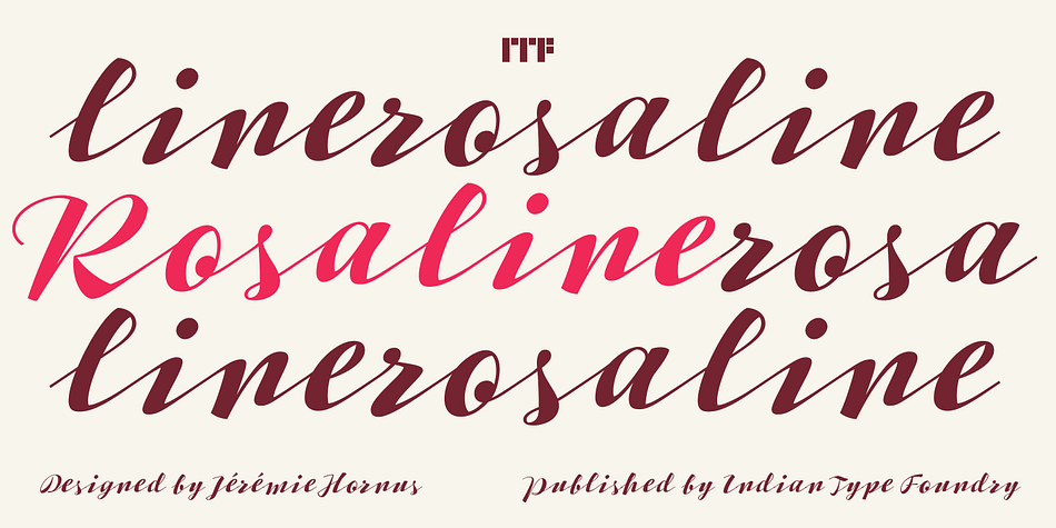 Rosaline is a casual script face, inspired by brush-lettering.
