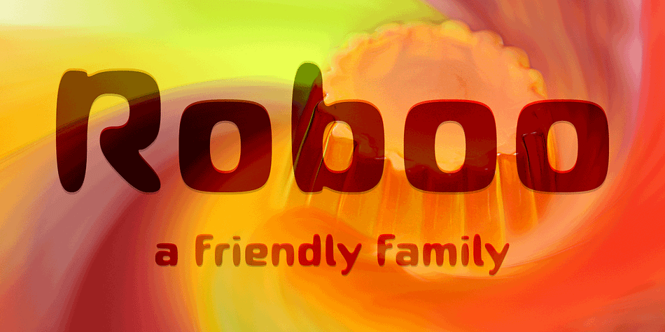 Displaying the beauty and characteristics of the Roboo 4F font family.
