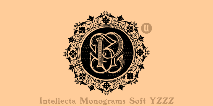 Intellecta Monograms Soft font family example.