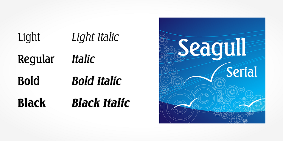 Highlighting the Seagull Serial font family.
