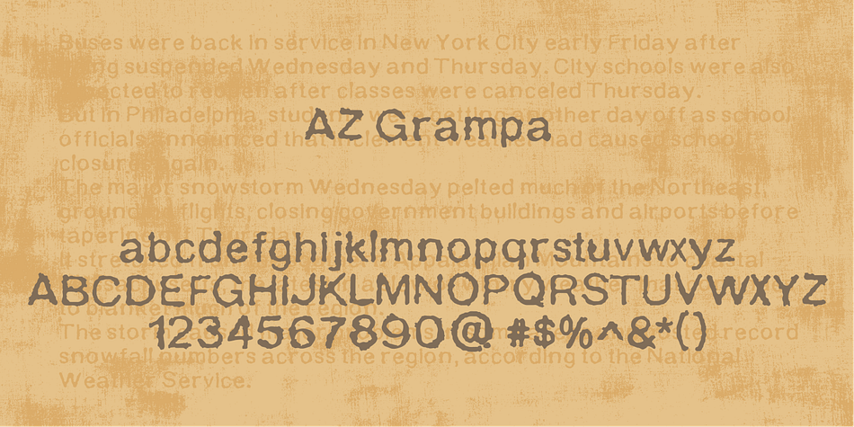 AZ Grampa font was inspired from old content type on vintage tins.