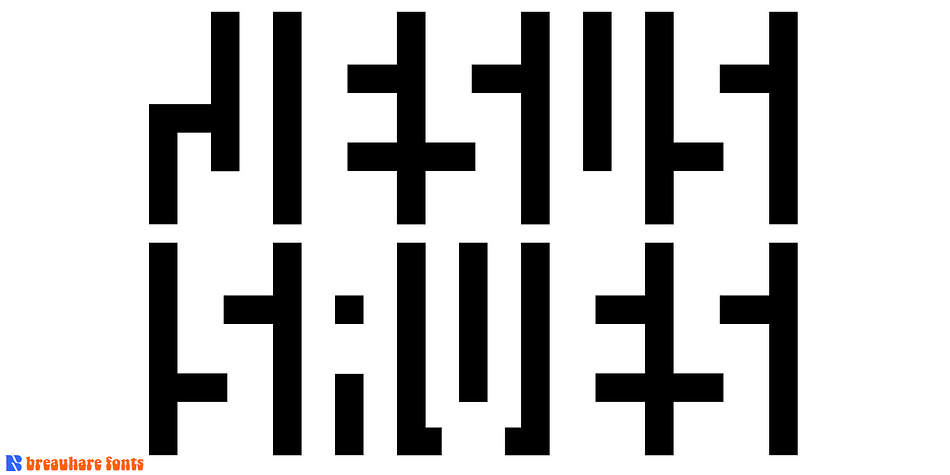 Jesus Saves is a font based on the familiar old logo that has “JESUS” hidden within a maze-like set of multi-branched vertical bars.