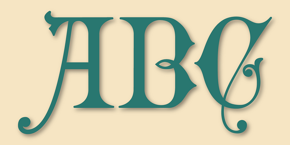 Gothic Initials font family example.