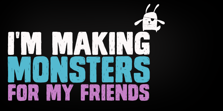 Monstro is a monsterly cool hand-crafted typeface with different lettershapes on upper- and lowercase slots (although being an all-caps font).