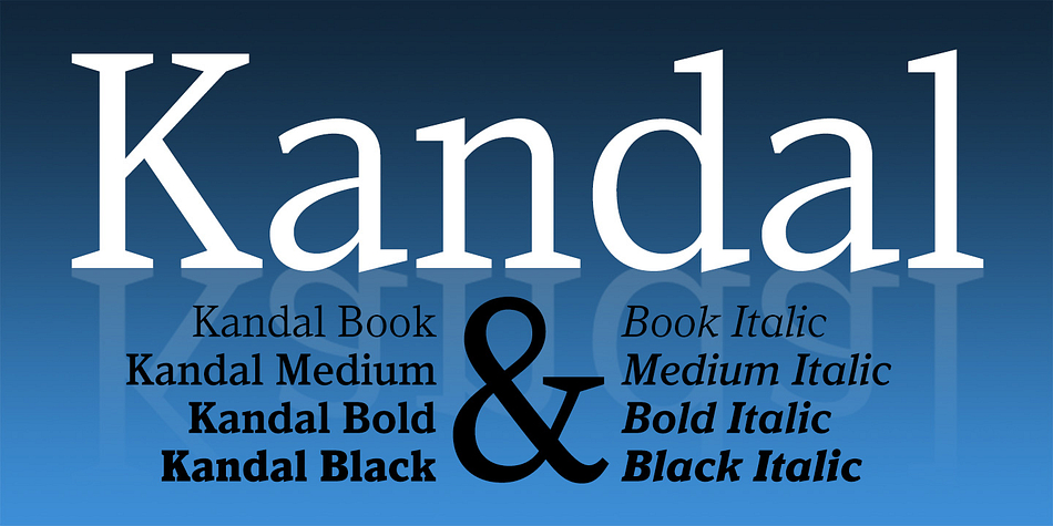 Kandal is a wedge-serif face with old style or antique qualities.