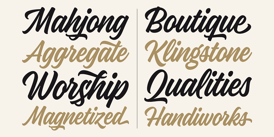 Kaleidos has plenty of alternates, ligatures and swashes so you can build interesting-looking words and headlines.
