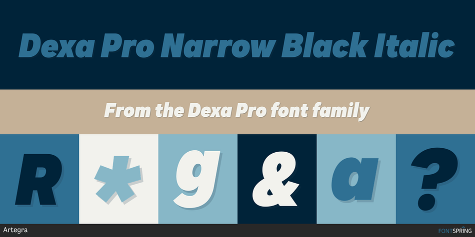 Dexa Pro Narrow Black Italic Font