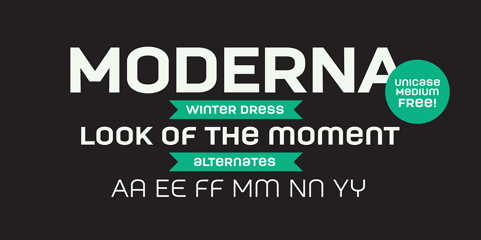 Displaying the beauty and characteristics of the Moderna font family.