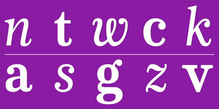 Whereas commonly serif-companions to grotesques are old-style or slab-serif, CA Normal Serif is situated between modern and slab-serif typefaces.