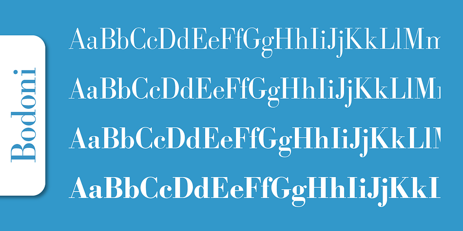 Emphasizing the favorited Bodoni Serial font family.