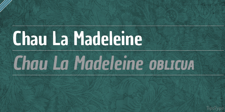 Displaying the beauty and characteristics of the Chau la madeleine font family.