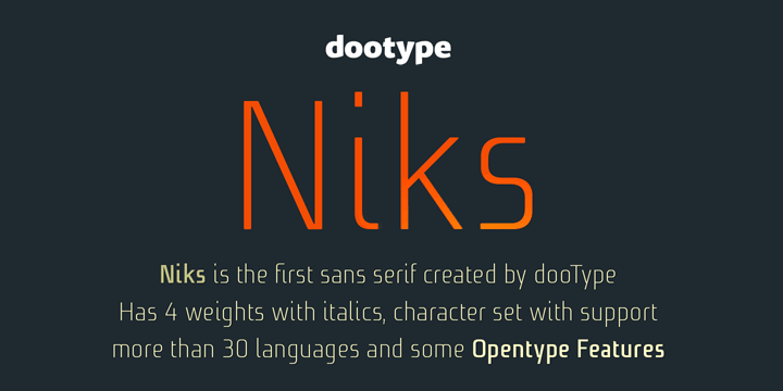 Niks is the first sans serif created by dooType.