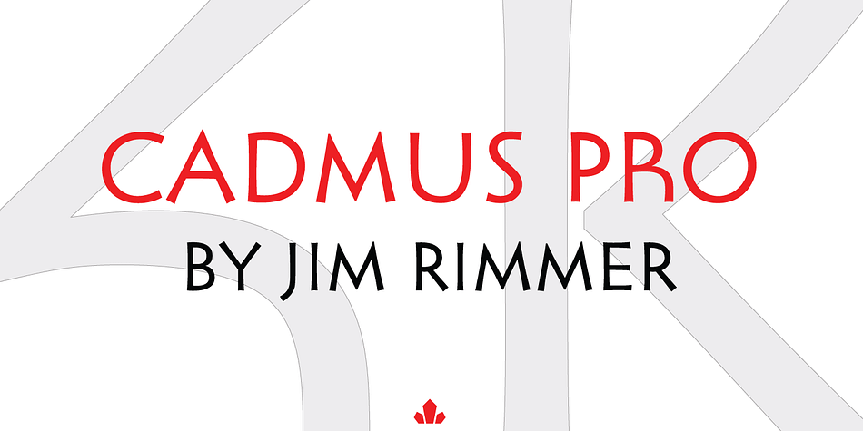 Cadmus Pro is the newly remastered and greatly expanded version of a Jim Rimmer design based on a type originally done by hand lettering artist Robert Foster.