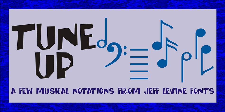Tune Up JNL is a collection of music notation symbols for graphic design or basic music composition.