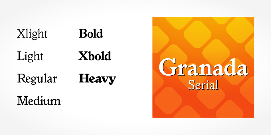 Highlighting the Granada Serial font family.