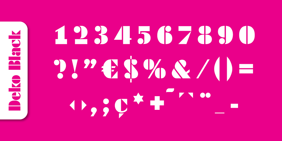 Deko Black Serial is a a five font family.