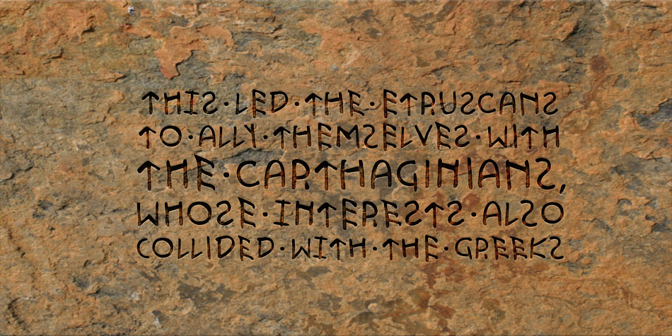 Together they create incredibly realistic Etruscan inscription.
