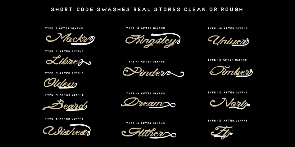 Real Stones Rough is a a five font family.