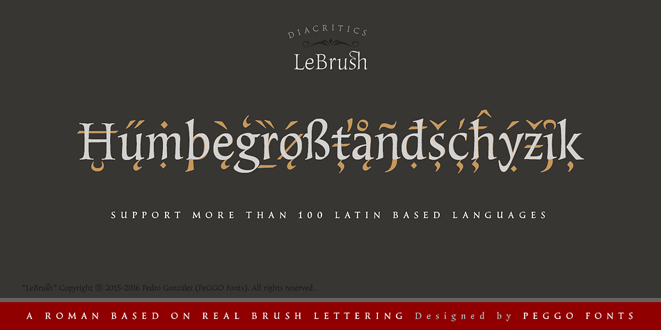 LeBrush font family example.