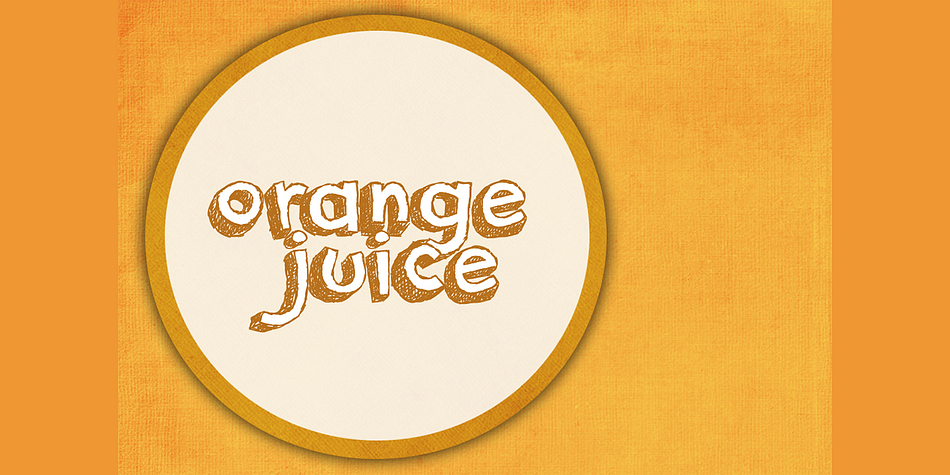 Orange Juice is a messy, sketchy shadowed block lettering.