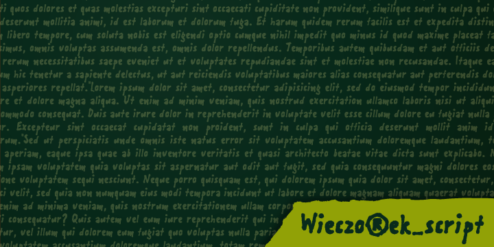 Wieczorek_script is a font based on handwriting of my professor - Stanislaw Wieczorek.