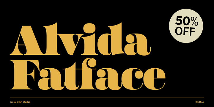 Alvida Fatface font family by Nasir Udin