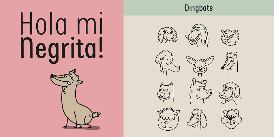 Mi Negra is a funny and hilarious typography designed especially for children, thought and created by Isabel de Gregorio.