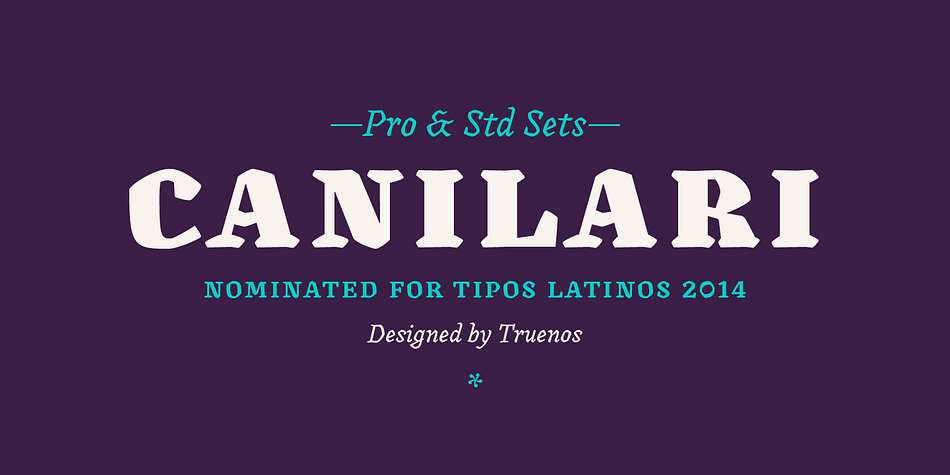 Canilari is a post-modern type family inspired by contemporary serif typefaces.