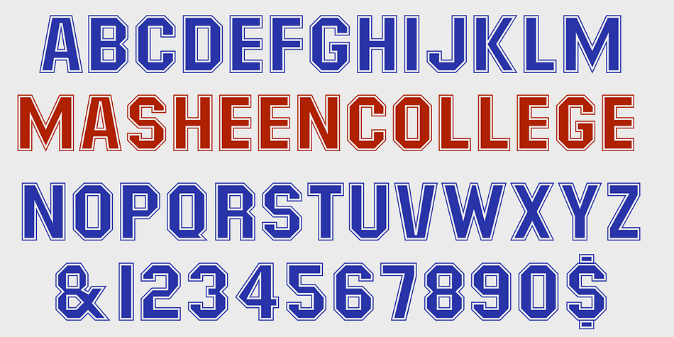 Displaying the beauty and characteristics of the Masheen font family.