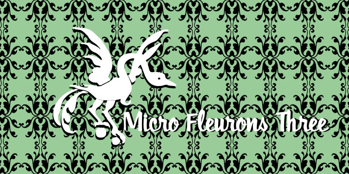 Micro Fleurons font family sample image.