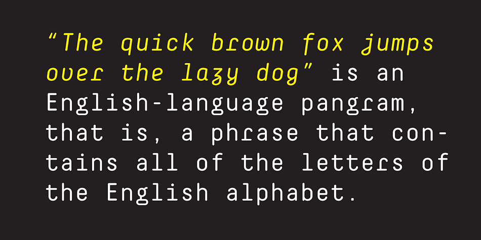 The letterforms in roman style are techno (engineered) in appearance, while italics remind one of elegant handwriting balanced with Roman geometry.