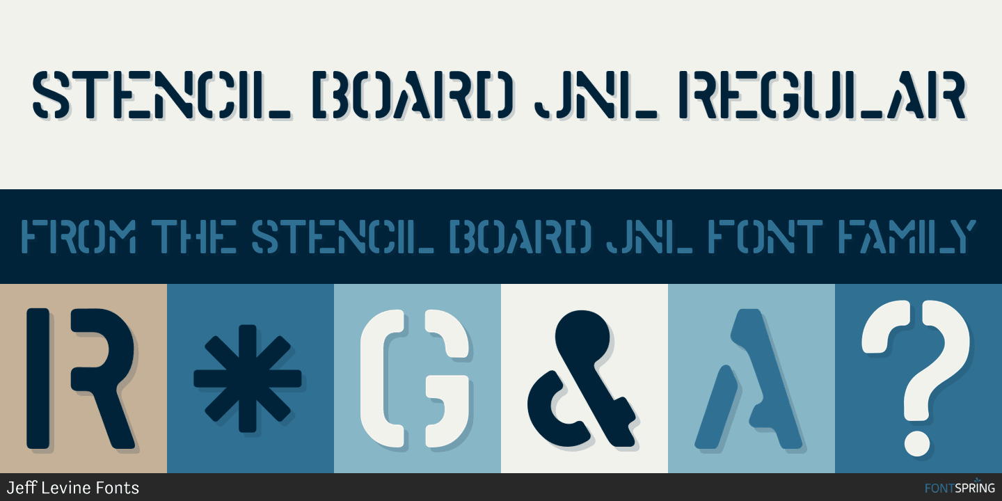 Stencil Board JNL Font