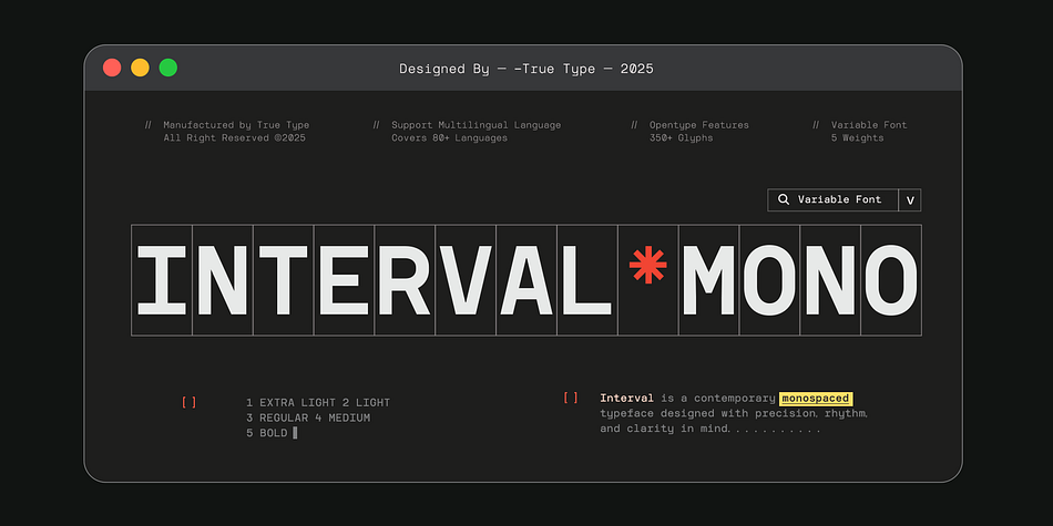 TRT Interval Font