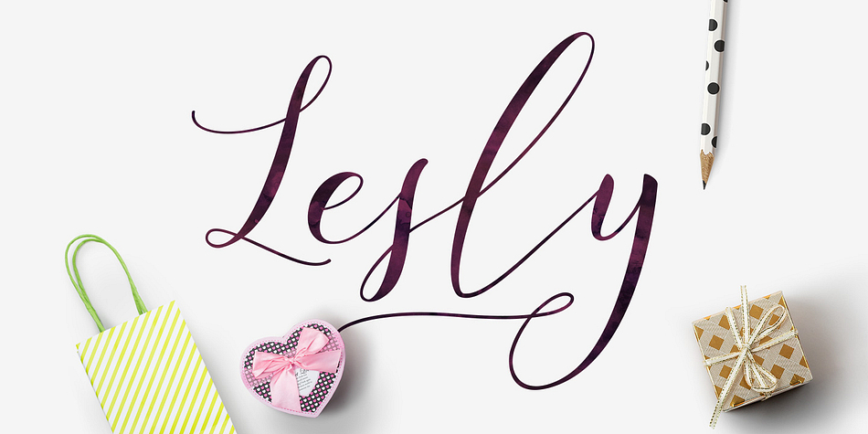 Lesly is a handmade script font cooked with feeling.
