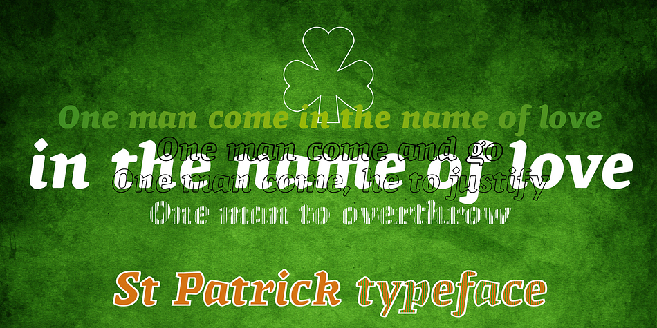 St Patrick is a typeface inspired by medieval inscriptions but adapted to modern typography.