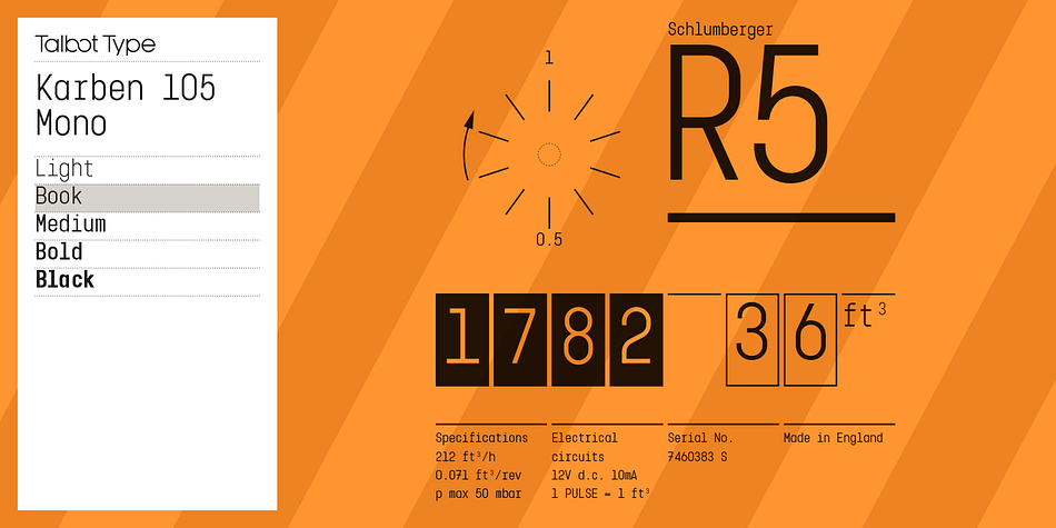 The clean and pure geometry of Karben 105 makes it highly suitable for adaptation to this monospaced variant.