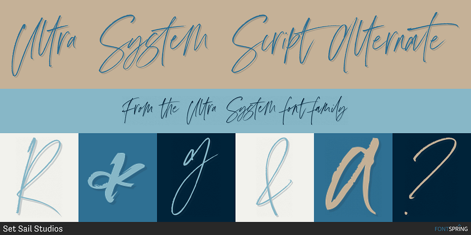 Ultra System Script Alternate Font