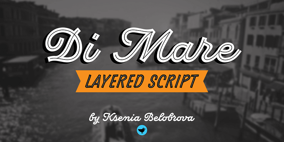 Di Mare is a layered script inspired by Italian restaurant and cafe signs.