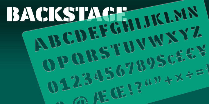 Displaying the beauty and characteristics of the Backstage font family.