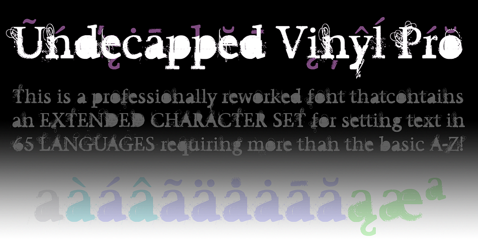 Displaying the beauty and characteristics of the Undecapped Vinyl Pro font family.