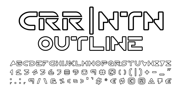 CRR NTN font family sample image.