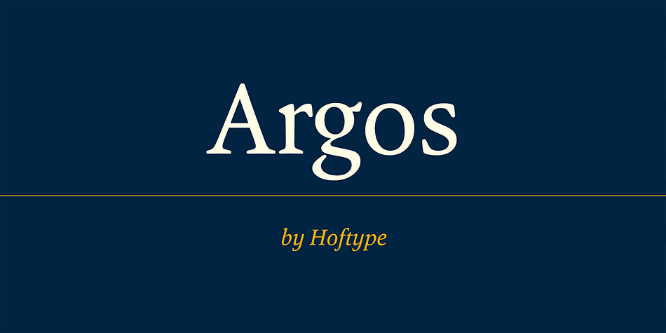 Argos, a type face with a strong personality.