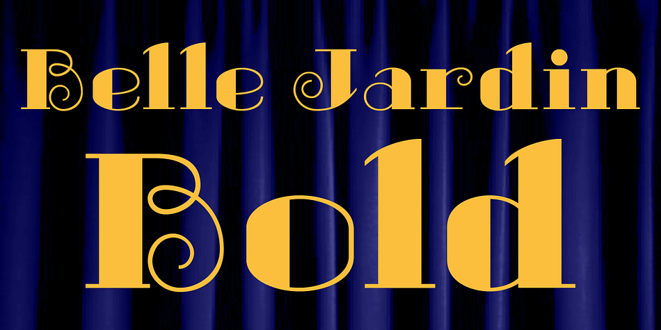 Displaying the beauty and characteristics of the Belle Jardin font family.