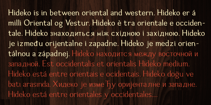 This multicultural font is most effectively used for oriental restaurants but is also ideal for western cafes, posters, books, etc.