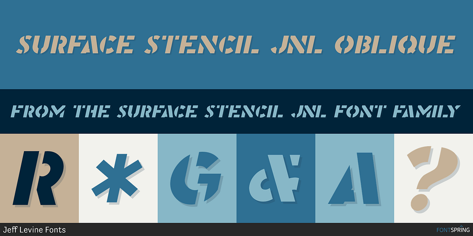 Surface Stencil JNL Oblique Font