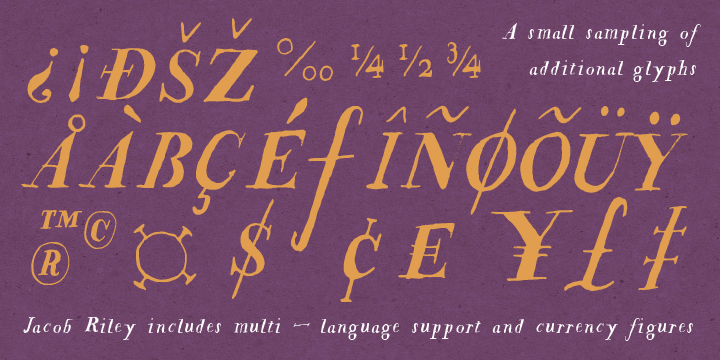 Highlighting the JacobRiley font family.