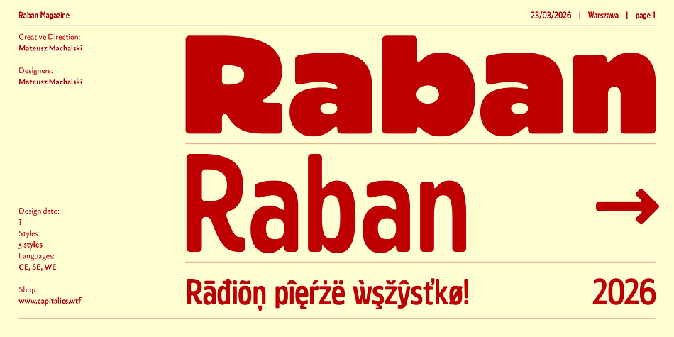 Raban Regular Font
