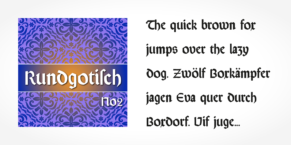 If you want to communicate a feeling of old-world quality or nostalgia, blackletter fonts are the preferred choice - use them on signs, in brochures or on invitation cards.